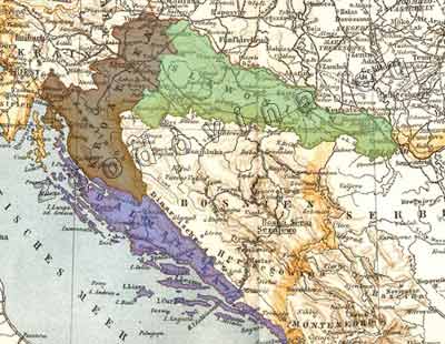 Slavonia, Croatia and Dalmatia before 1918; Slavonija, Hrvaška in Dalmacija pred letom 1918