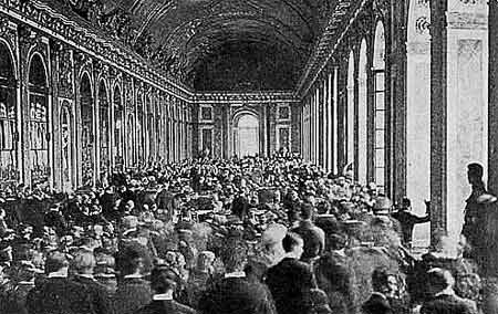 Podpis Versajske mirovne pogodbe, Pariz, Palača zrcal, 1919